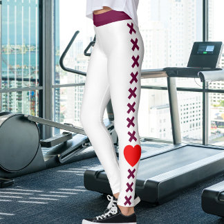 Custom Pet Cat Mum White Deep Berry Pattern Love Leggings