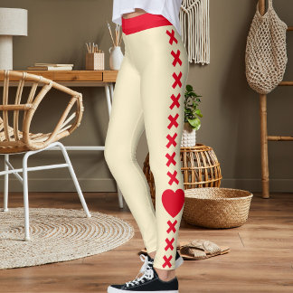 Custom Pet Cat Mum White Red Striped Pattern Love Leggings