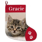 Custom Pet Cat Photo Holiday Red Personalised