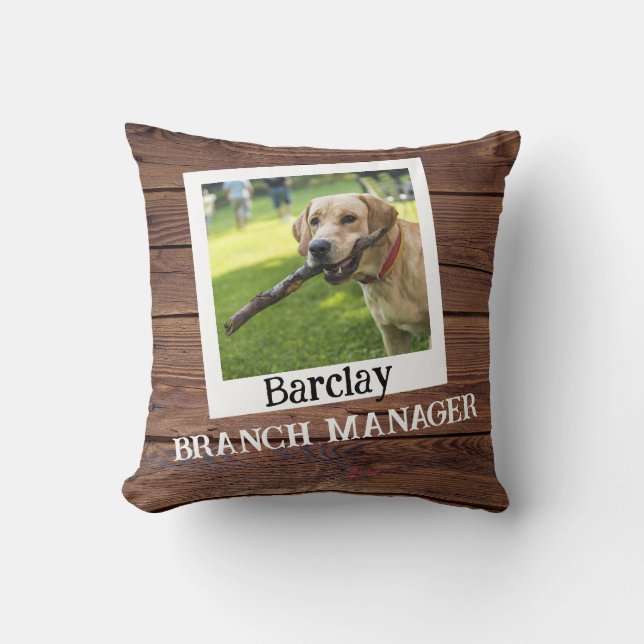 Custom Pet Dog "Branch Manager" Funny Cute Cushion (Front)