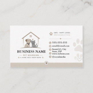 Custom Pet | Dog & Cat Boarding Business Card