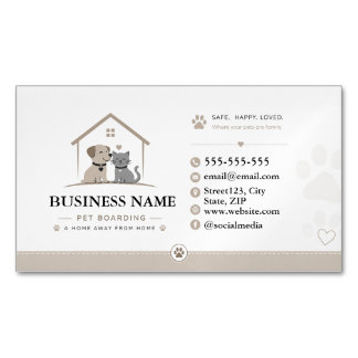 Custom Pet | Dog & Cat Boarding Magnetic Business Card