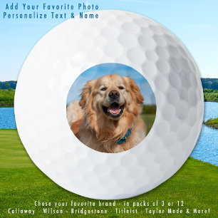 Custom Pet Dog Cat Photo Modern Personalised Golf Balls