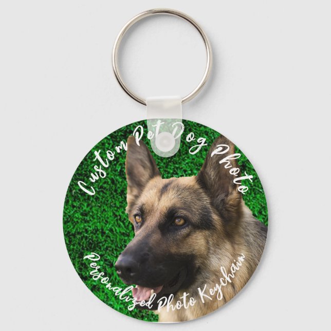 Custom Pet Dog, Cat Photo Personalised Keychain (Front)