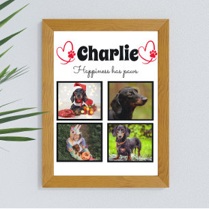Custom pet dog lover 4 photo collage poster