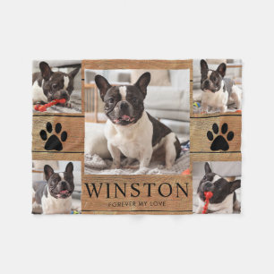 Custom Pet Dog Memorial Keepsake Photo Fleece Blanket