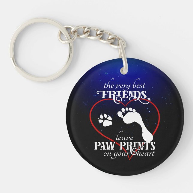 Custom Pet Dog Memorial Photo Key Ring (Front)