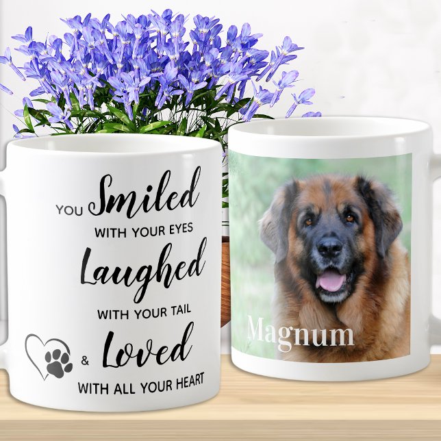 Custom Pet Dog Memorial Remembrance Photo Coffee Mug (Creator Uploaded)