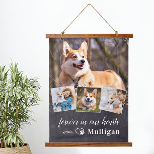 Custom Pet Dog Memorial Sympathy Keepsake 4 Photo  Hanging Tapestry