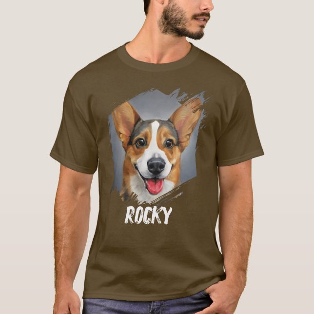 custom pet dog name photo dogs lover t-shirt cat  (Front)