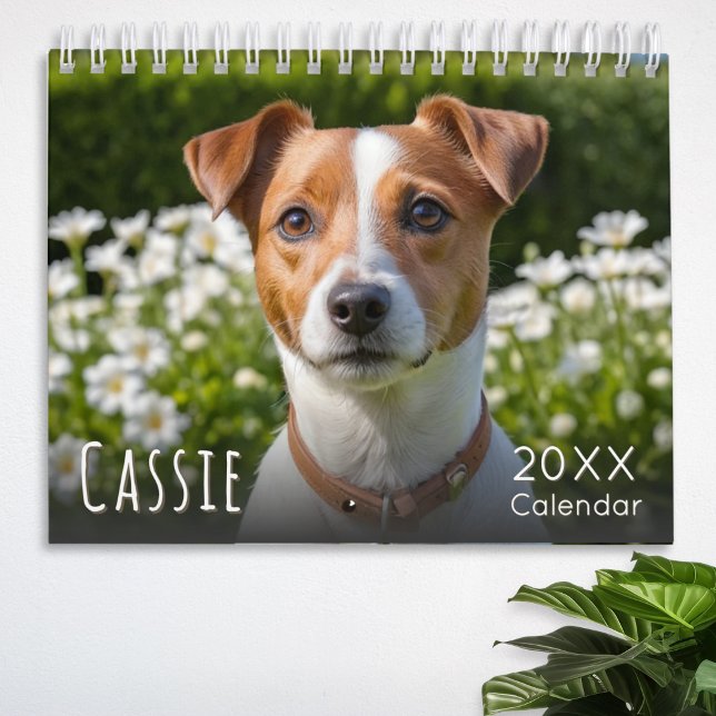 Custom Pet Dog Photo Calendar (A stylish wall calendar to customize with your favorite photos of your dog, their name and the year)