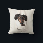 Custom Pet Dog Photo Cushion<br><div class="desc">Design features the cutest little Dachshund in a blanket.  Ideal gift idea for any occasion.</div>