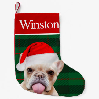 Custom Pet Dog Photo Holiday Personalised Frenchie Small Christmas Stocking
