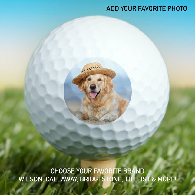 Custom Pet Dog Photo Modern Personalized Golf Balls (Creator Uploaded)