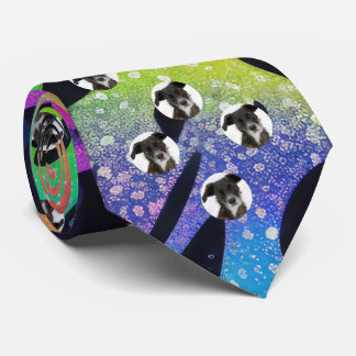 Custom Pet Dog Photo Neon Colours Tie