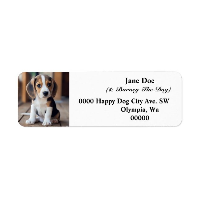 Custom Pet Dog Photo Personalised Return Address  Label (Front)