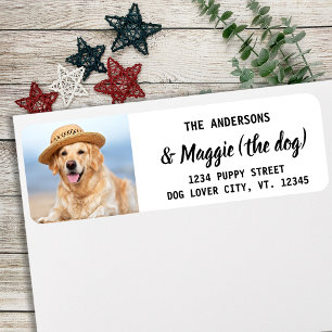Custom Pet Dog Photo Personalised Return Address Return Address Label