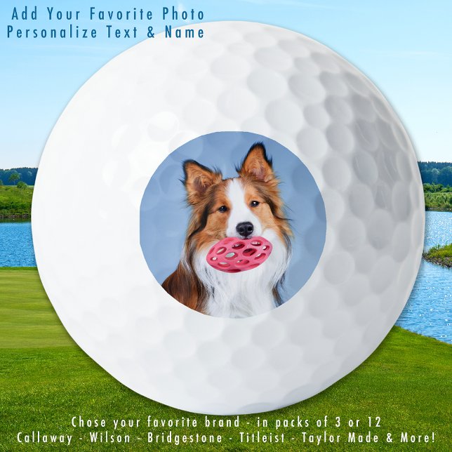 Custom Pet Dog Photo Simple Personalised Golf Balls (Creator Uploaded)