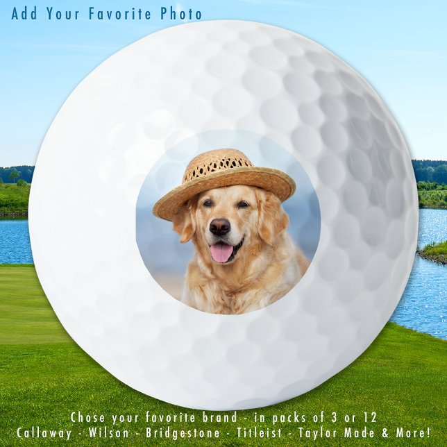 Custom Pet Dog Photo Simple Personalised Golf Balls (Creator Uploaded)