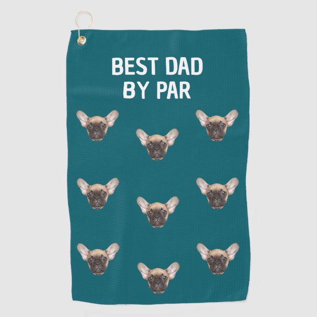 Custom Pet Face Dog Dad Cat Dad Personalised Golf Towel (Front)