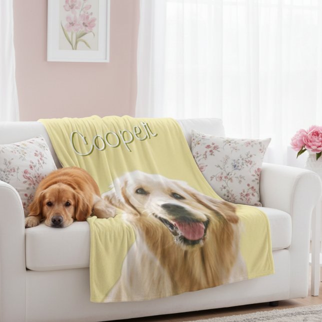 Custom Pet Face Personalized Name Dog Cat Photo  Fleece Blanket (Custom Pet Face Personalized Name Dog Cat Photo Fleece Blanket)