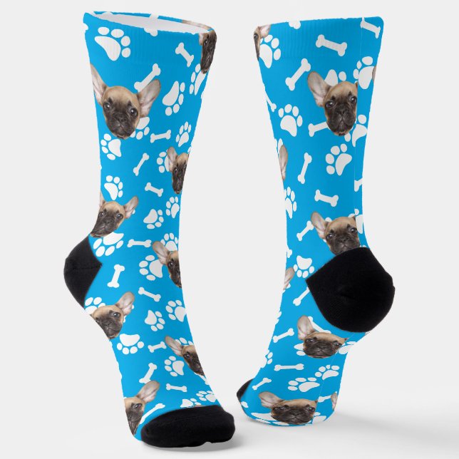 Custom Pet Face Socks Personalised Dog Lover Socks (Angled)