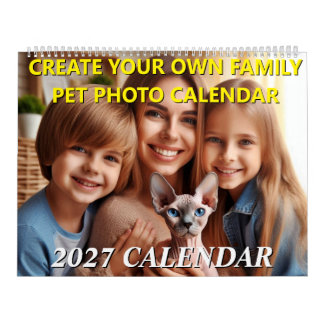 Custom Pet Family Photo 2027 Calendar | Sphynx Cat