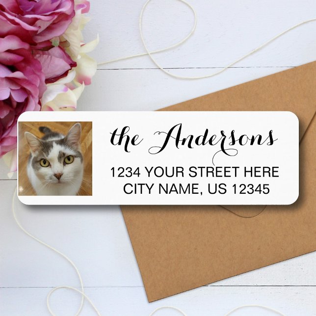 Custom Pet Family Photo Return Address Label (Creator Uploaded)