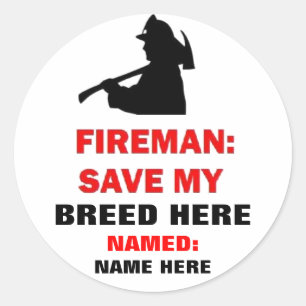 Custom Pet Fire Safety Classic Round Sticker