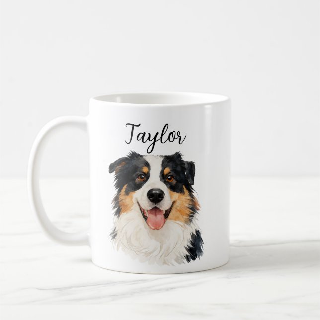 Custom Pet from Photo & Name – Personalized Dog Coffee Mug (Left)