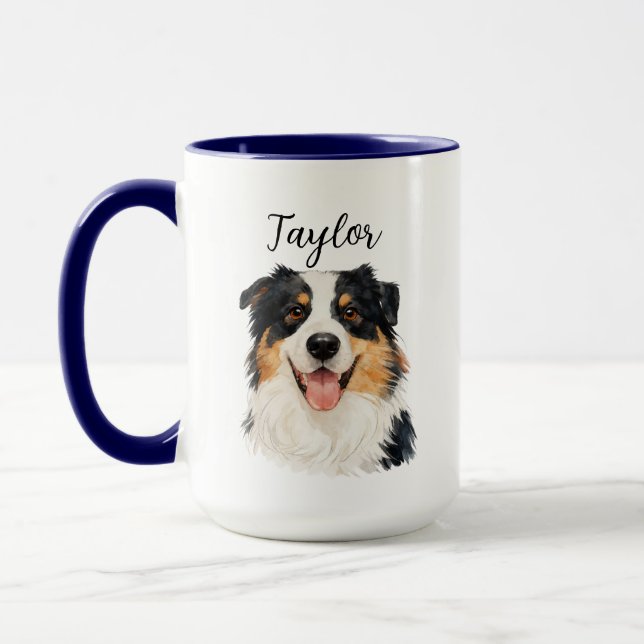 Custom Pet from Photo & Name – Personalized Dog Mug (Left)