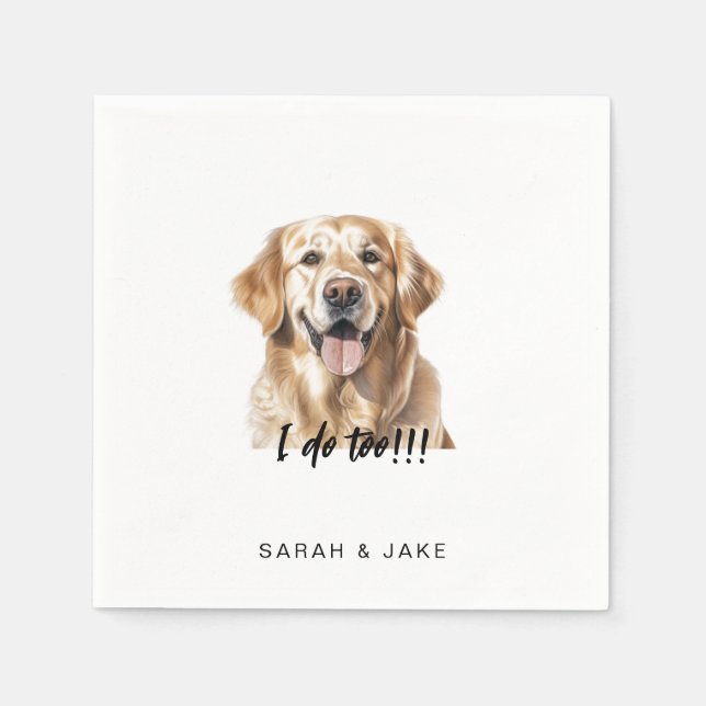 Custom Pet Fun Cocktail Wedding II Napkins (Front)