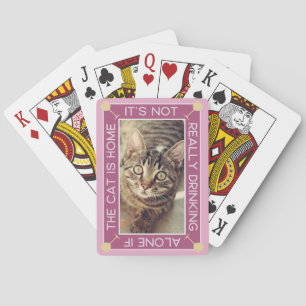 Custom Pet   Funny   Drinking With The Cat Playing Cards