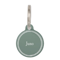Custom Pet ID Personalised Name Tags - Sage Green