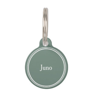 Custom Pet ID Personalised Name Tags - Sage Green