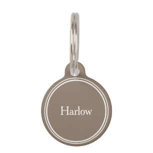 Custom Pet ID Personalised Name Tags - Tan