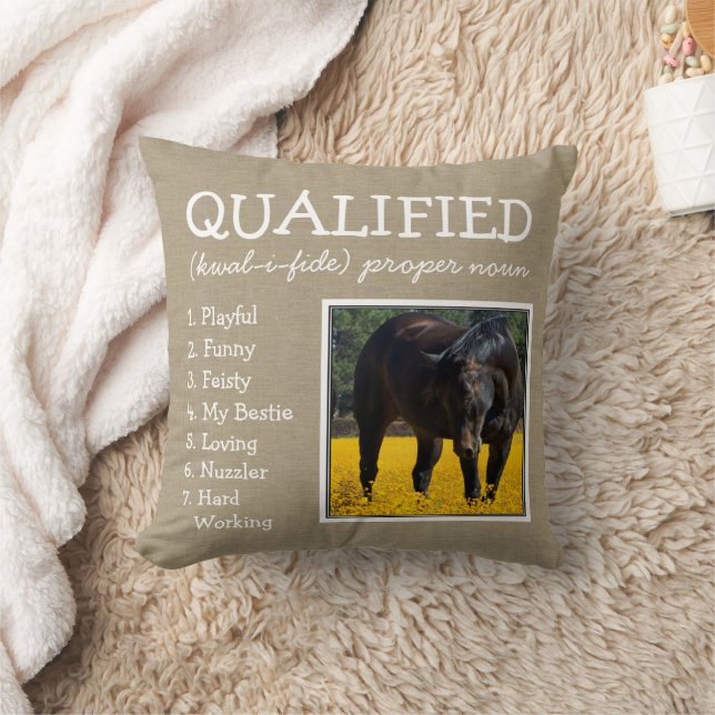 Custom Pet Keepsake Dark Beige Faux Linen Cushion (Blanket)