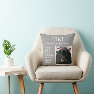 Custom Pet Keepsake Med Grey Faux Linen Cushion