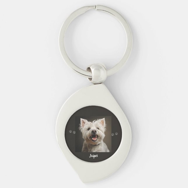 Custom Pet Keychain Using Your Photo & Name (Front)