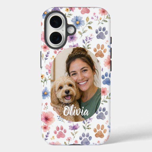 Custom Pet Lover Photo Phone Case with Name (Back)
