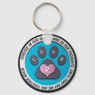 Custom Pet Memorial Heart Monogram Key Ring