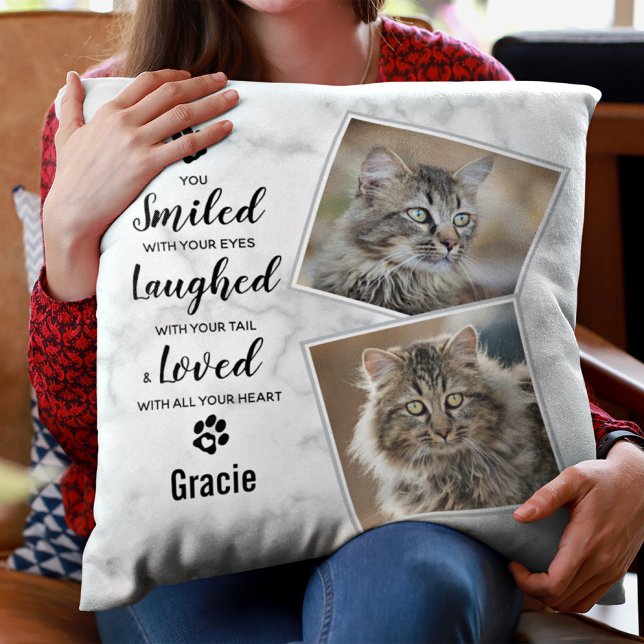 Custom Pet Memorial Keepsake Dog Cat Loss Photo Cushion (Creator Uploaded)