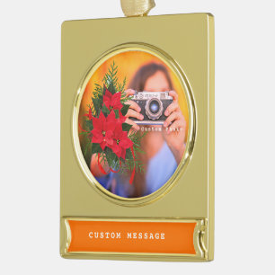 Custom Pet Memorial Ornament - Gold Photo Keepsake