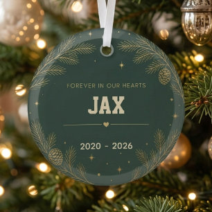 Custom Pet Memorial Personalised dog remembrance Glass Tree Decoration