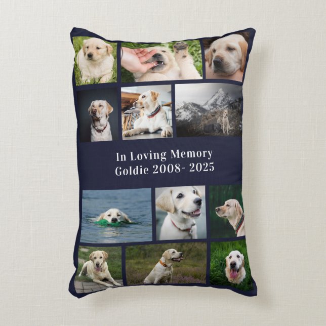 Custom Pet Memorial Pet Loss Gift Dog Photo Decorative Cushion (Front(Vertical))