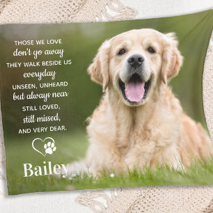 Custom Pet Memorial Pet Loss Gift Dog Photo Fleece Blanket