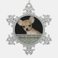 Custom Pet Memorial Pewter Snowflake Ornament