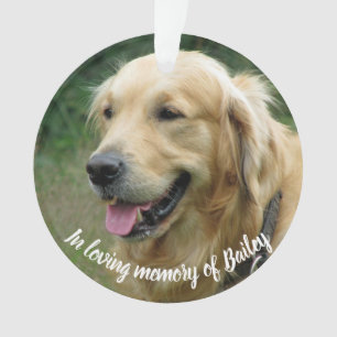 Custom pet memorial photo keepsake   loving memory ornament