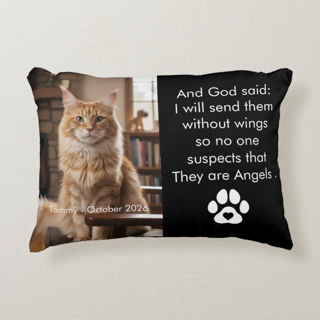 Custom Pet Memorial Photo Pillow  (Front)
