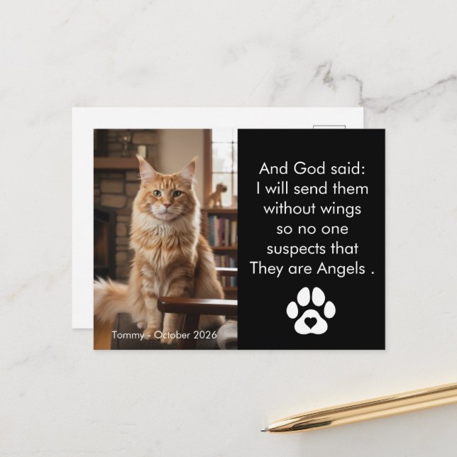 Custom Pet Memorial Photo Postcard  (Front/Back In Situ)